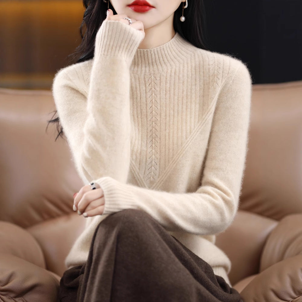 Fall and Winter Outer Wear Lazy and Versatile Knitted Bottoming Sweater