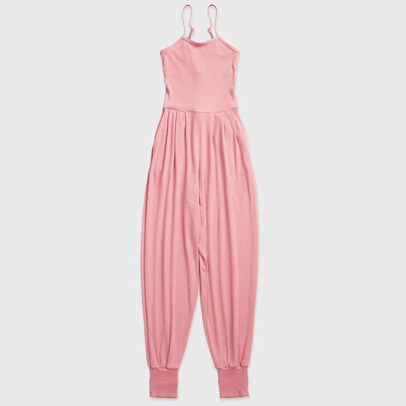 Ribbed Pilates Sling Jumpsuit for Workout & Lounge