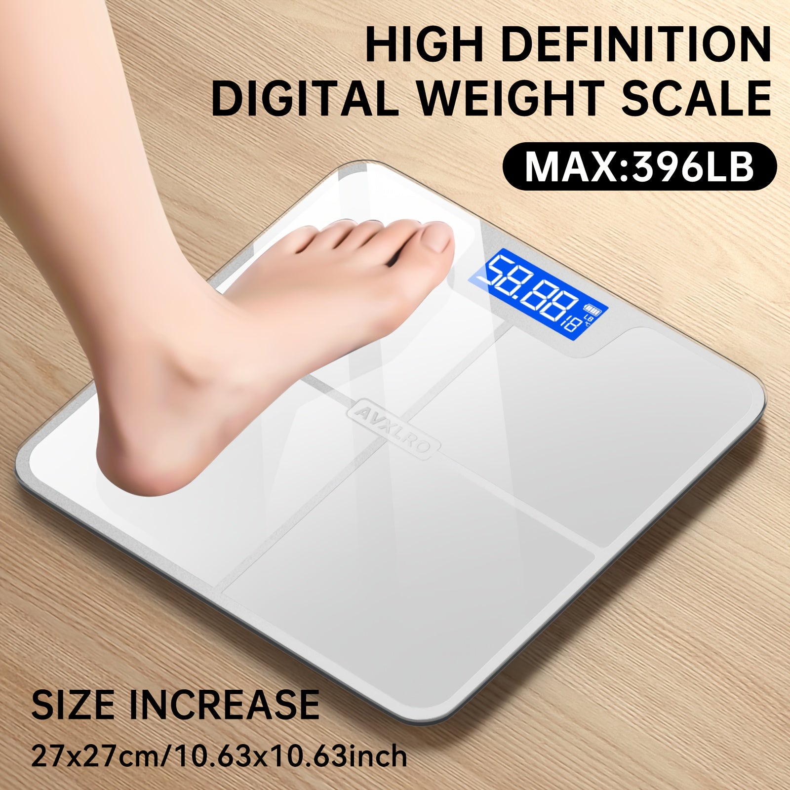 Weight Scale Electronic Scale, 396 Pound Digital Bathroom Scale, High-precision Weight Scale With LCD High-definition Display Screen And Temperature Display , Ultra Wide Platform, High-precision...