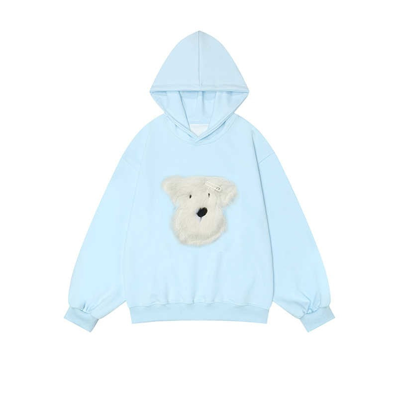 American Retro Loose Hooded Couple Sweatshirt