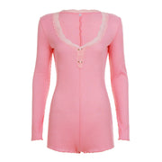 Sweet Fresh Long-Sleeve Slimming Jumpsuit