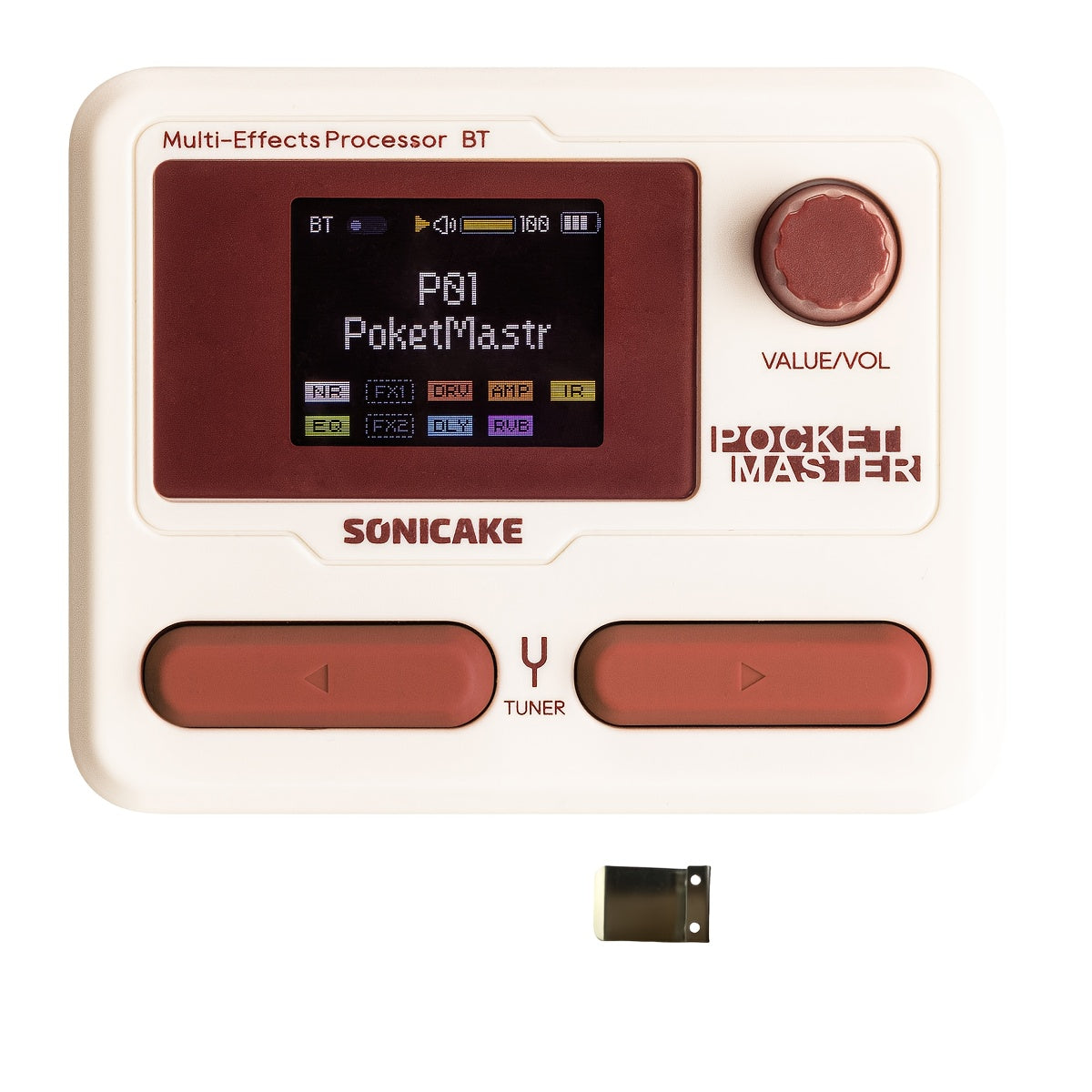 Pocket Master Guitar Modeling Multi-Effects Processor with IR Cabinet Simulation and Belt Clip (English)