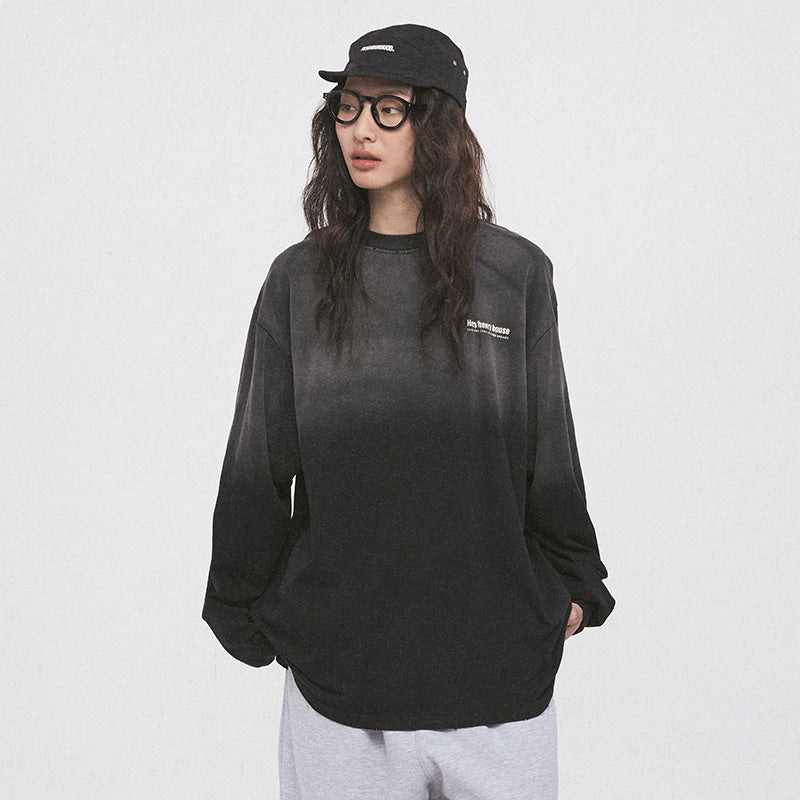 American Letter Print Loose Cotton Sweatshirt