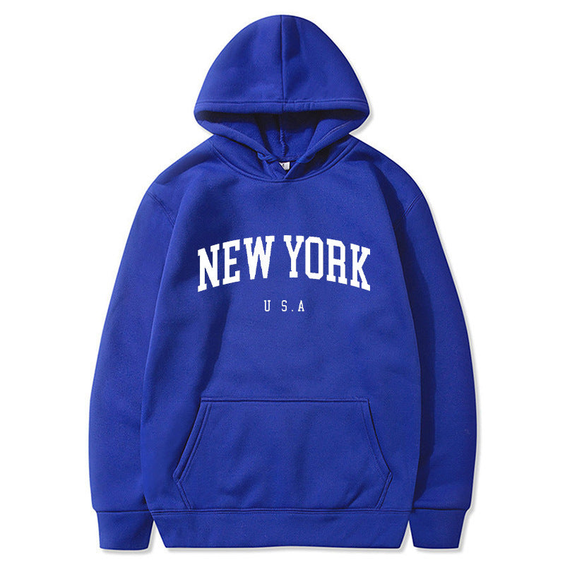 Women's Velvet Padded Printed Casual Sports Hoodie