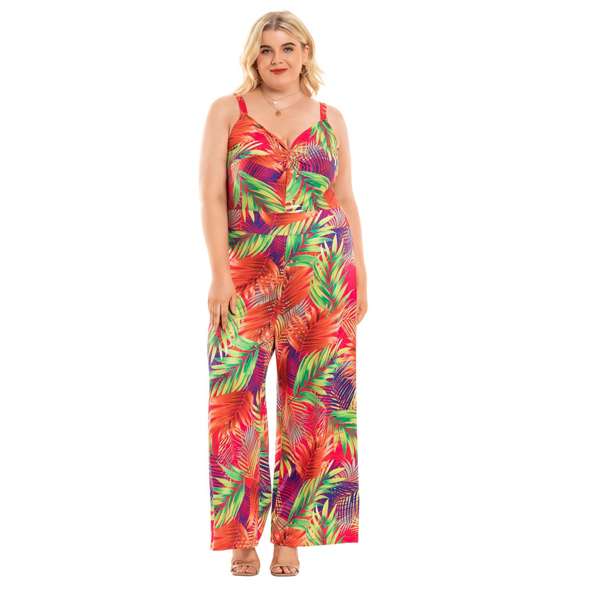 Plus Size Wide Leg Suspenders Jumpsuit for Women