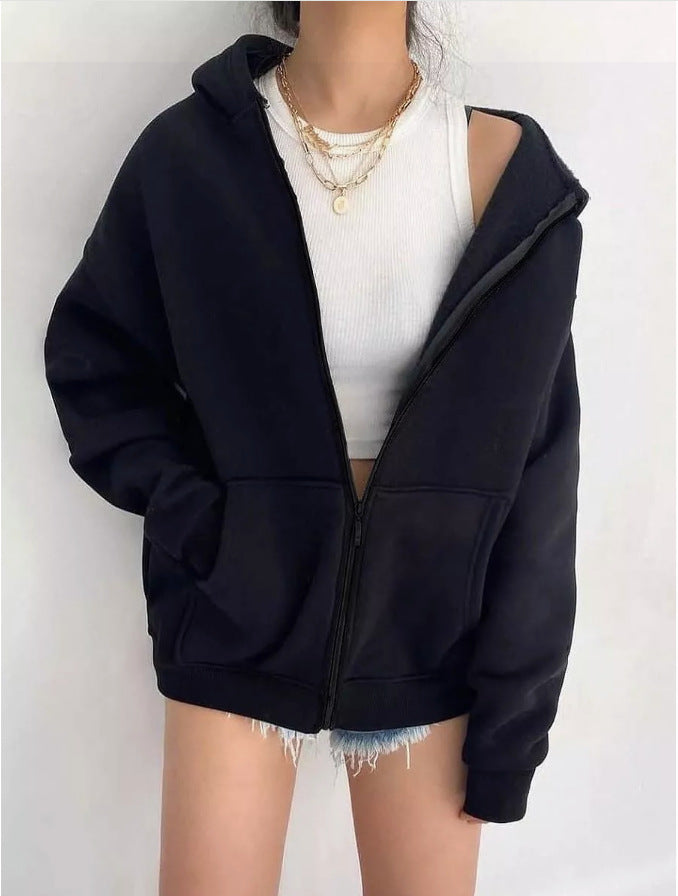 Women's Cozy Zipper Hooded Cardigan Coat