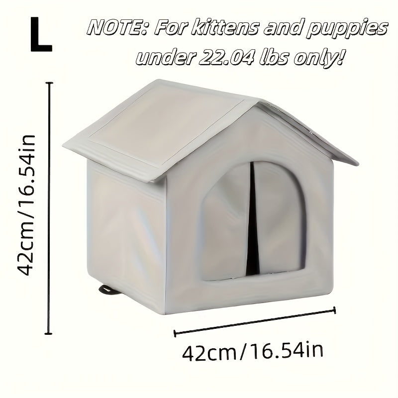 Warm Dog House For Small Dogs & Puppies - Grey Winter Kennel With Ventilation Vents, Durable Shelter, Easy-Clean & Bedding Area, /Outdoor Use For Chihuahuas, Shih Tzus, Pomeranians