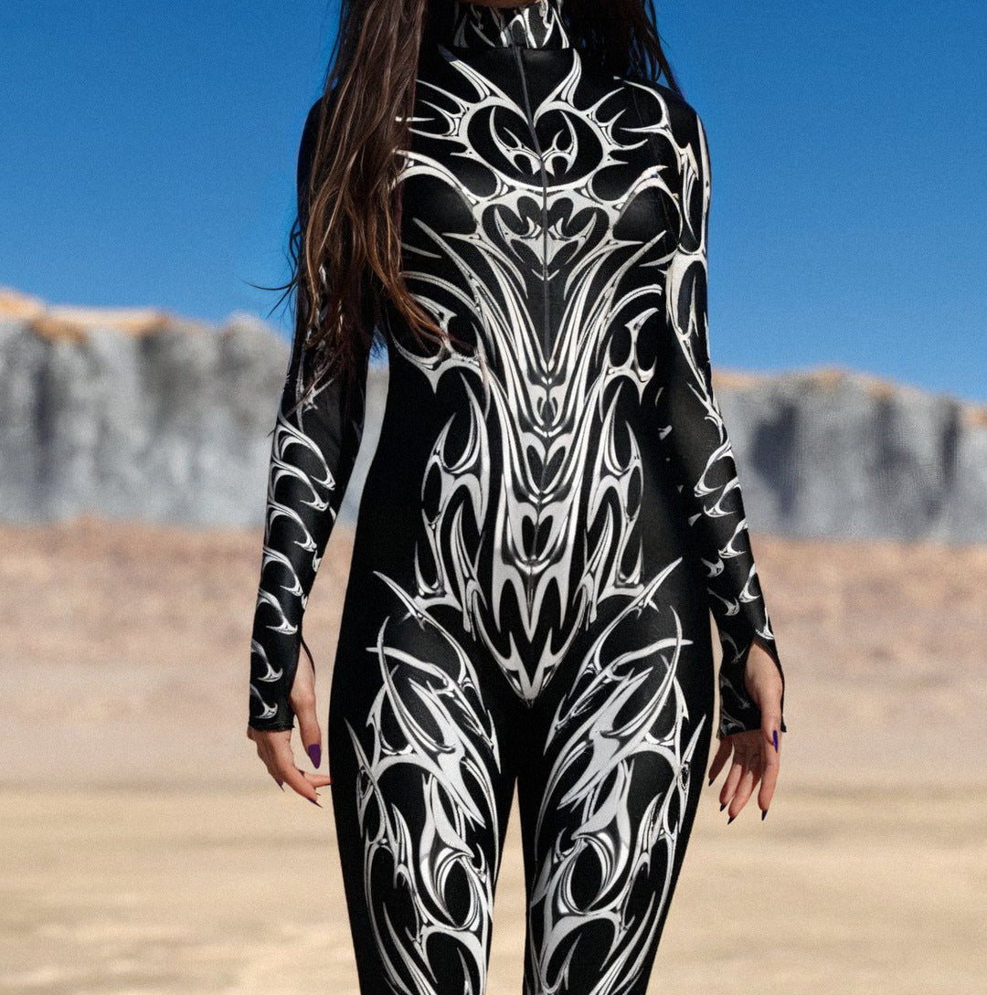 3D Digital Print Cosplay Romper & Performance Tights