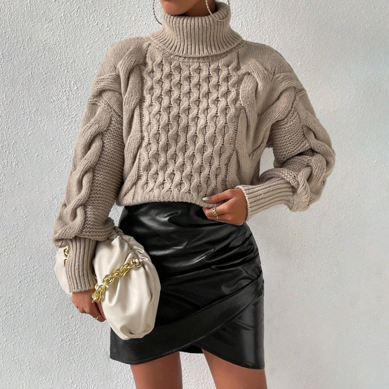 Twist Thread Solid Color Loose Sweater