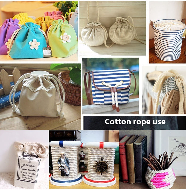 Coarse Cotton Rope 1-2-3-20mm Three-strand Beige Cotton String
