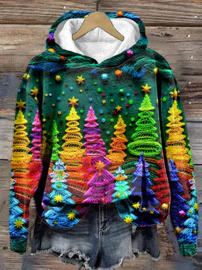 Women's 3D Printed Casual Hooded Jacket