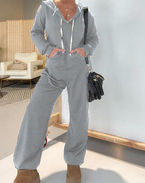 Autumn And Winter One-piece Leisure Solid Color Hoodie