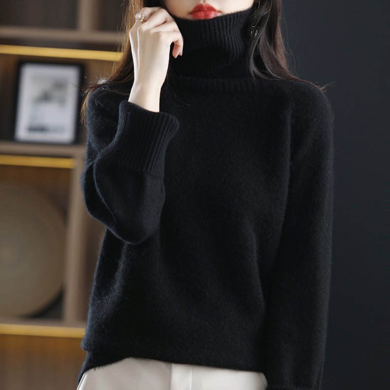 Loose Laid-back Thickened Long-sleeve Wool Knit Sweater