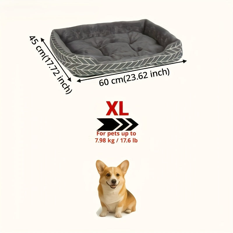 Plush Dog Bed With Removable Cover - Thickened Winter Warm Pet Bed For Large, Medium & Small Dogs, Grey/Black/White, 4 Sizes (Puppy To Xl Breeds), Easy-Clean Polyester, -Friendly Durable Pet, Dog H...