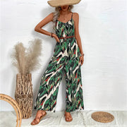 Elegant Printed High-Waist Flowy Cami Jumpsuit