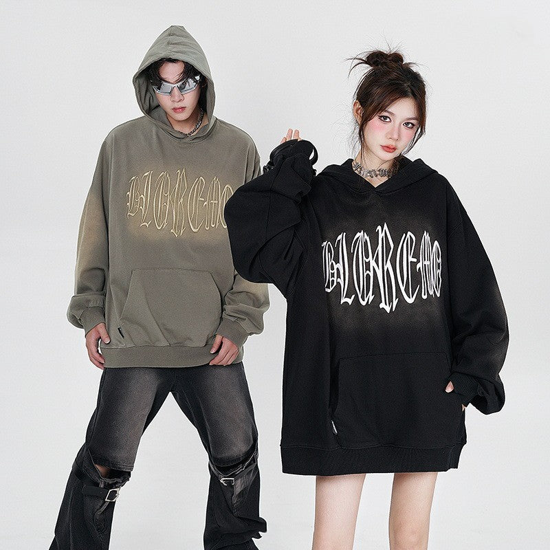 Embroidered Letter Pullover Streetwear Sweater