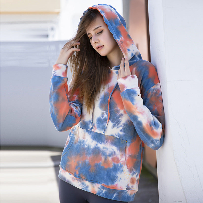 Women's Tie-Dye Cotton Zip Sweater Coat