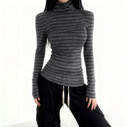 Stylish Minimalist Slim Fit Women's Long Sleeve Top