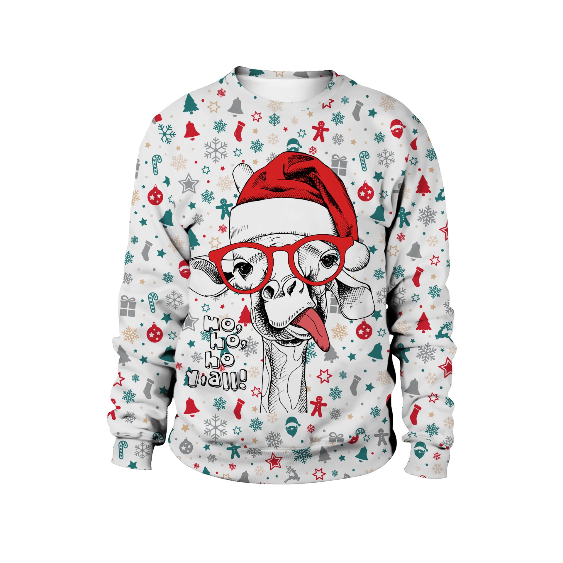 Cozy Printed Crew Neck Sweatshirt for Men & Women