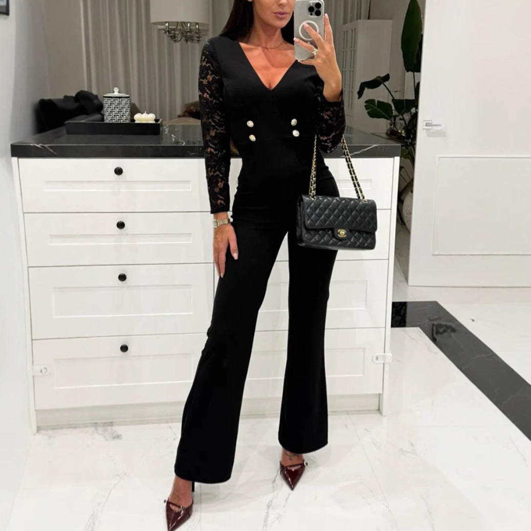 Chic Mid-Waist Commuter Jumpsuit for Women