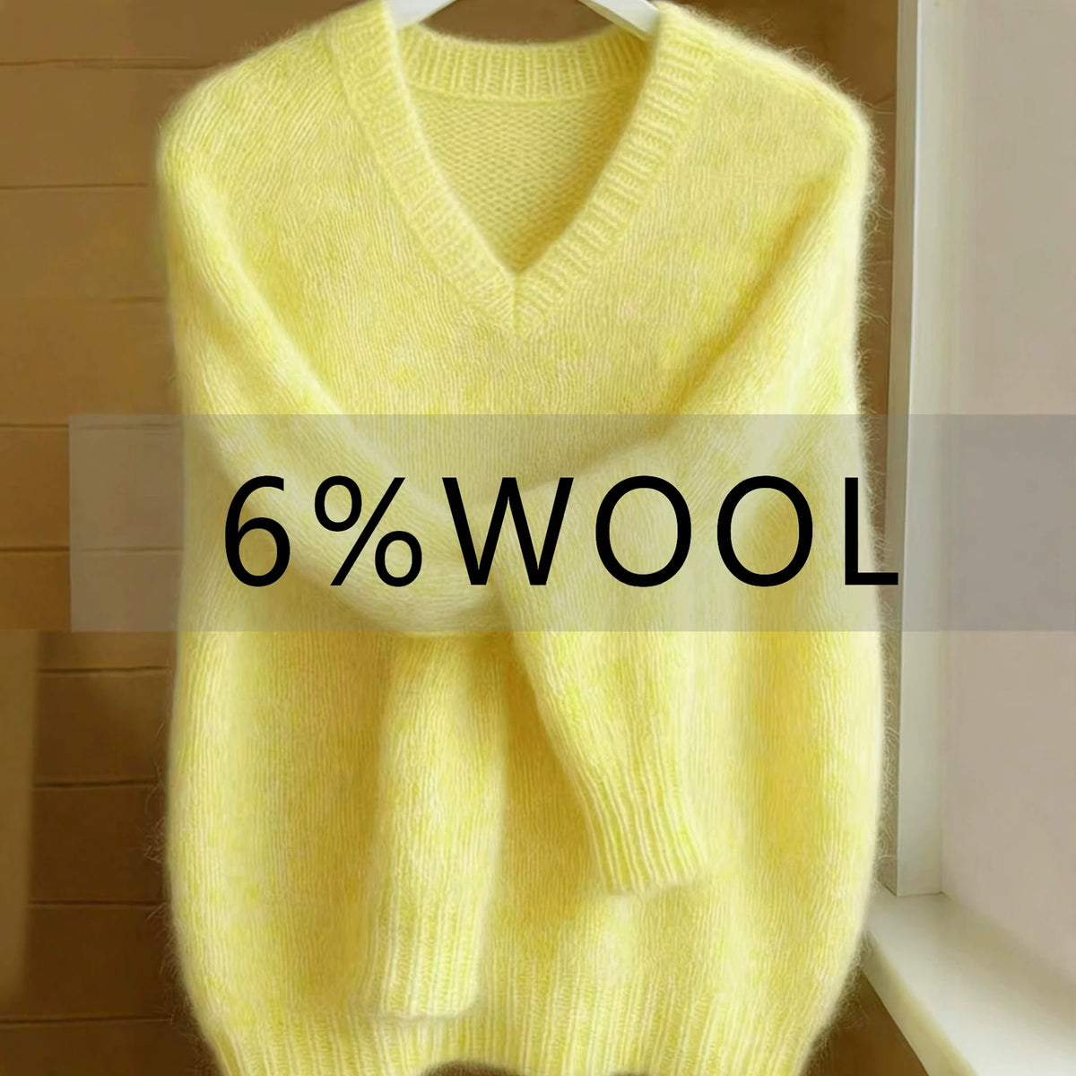 Women's Solid-color Simple V-neck Knitted Sweater