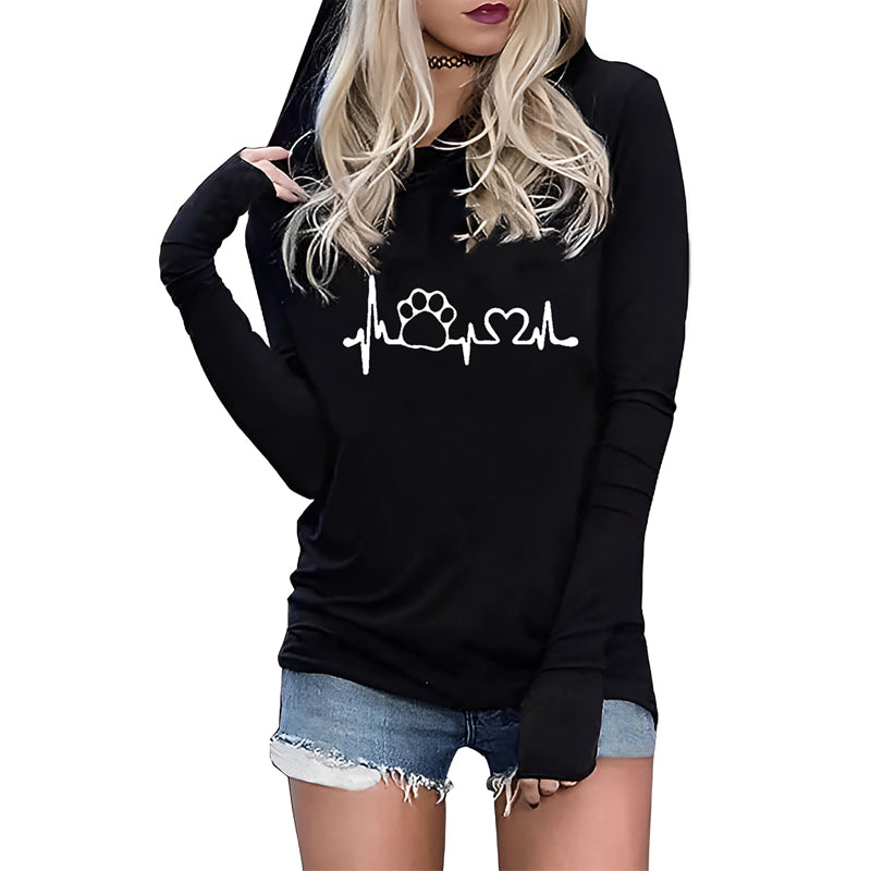 Chic Alphabet Embroidered Slim Fit Long Sleeve Hoodie
