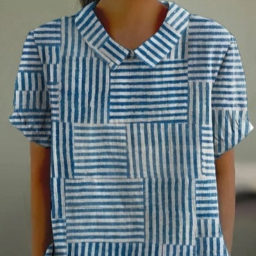Comfortable Summer-Style Short-Sleeve Printed Pullover Top