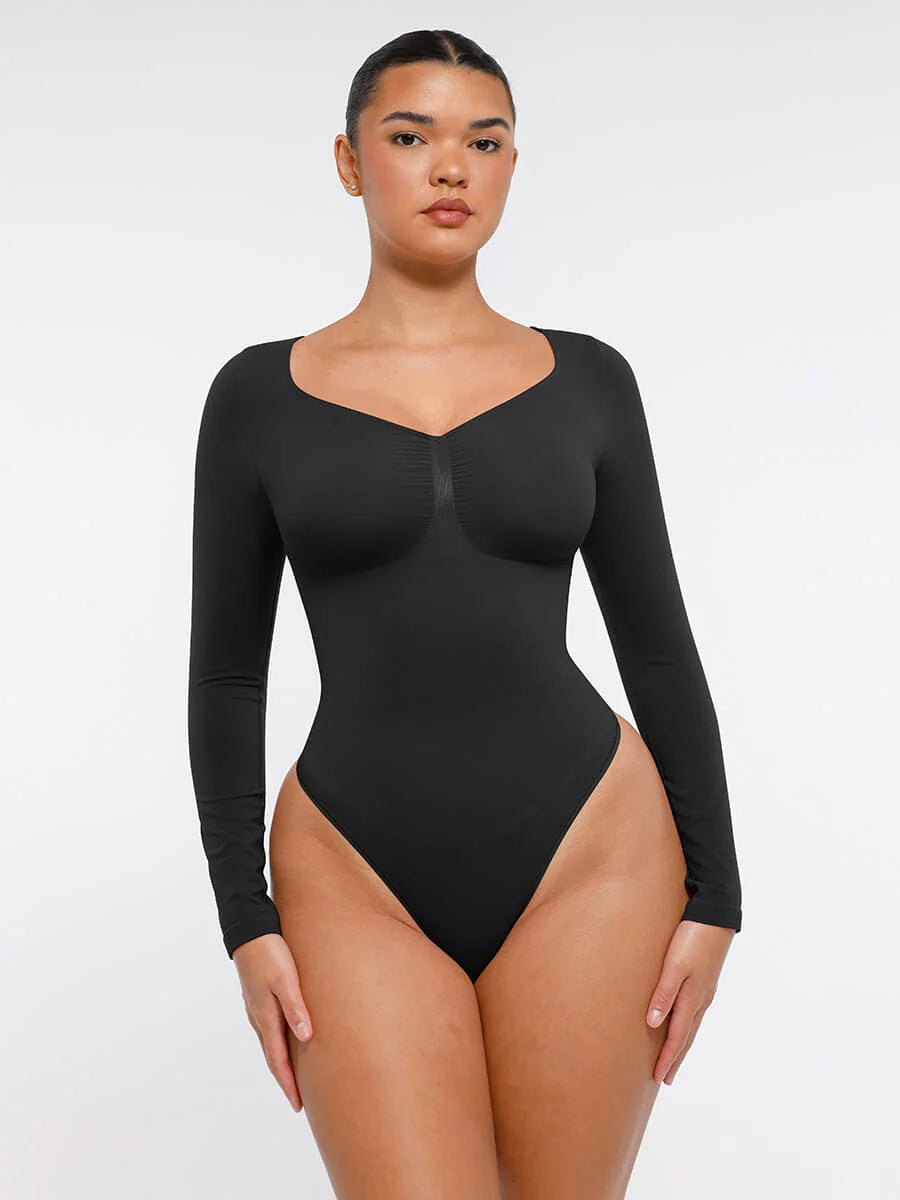 Seamless Chest Support & Tummy Control Thong Bodysuit