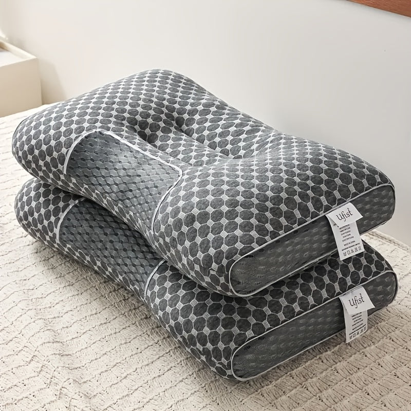 Two‑Piece Soft Woven Neck Massage Pillow Set – Adjustable Ergonomic Core with Removable Pillowcase