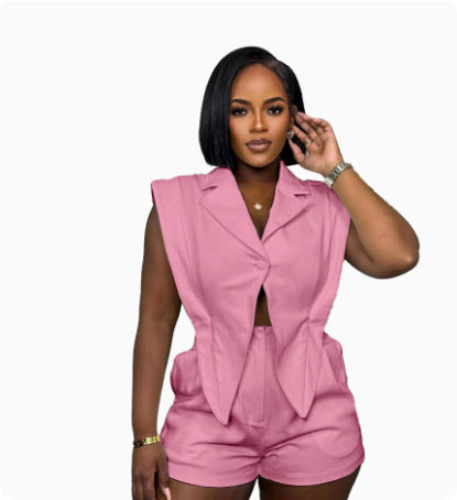Casual Irregular Hem Slim V-neck Jumpsuit