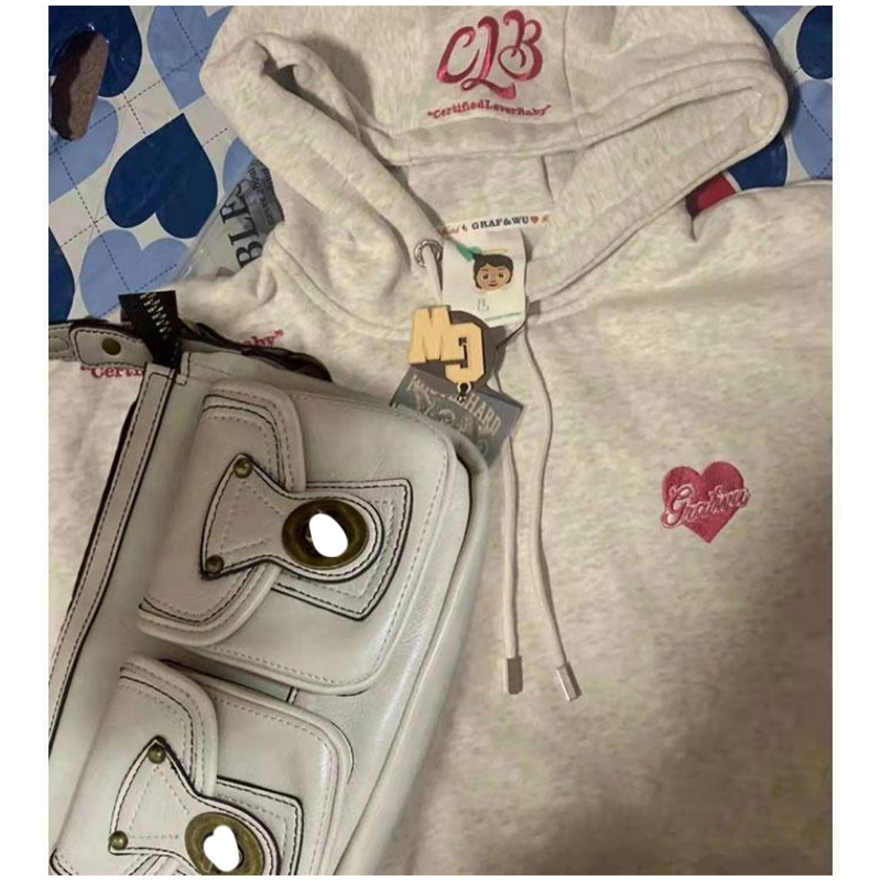 Women's Angel Embroidery Loose Casual Hoodie
