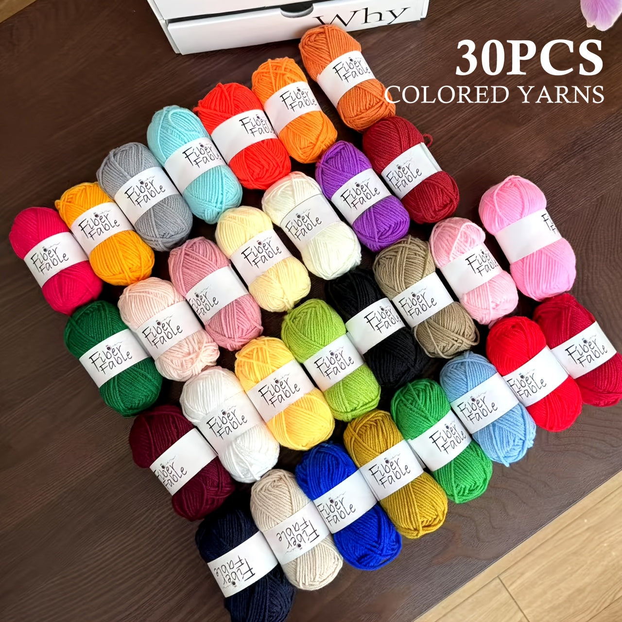 Milk Yarn Hand‑Woven Set – 30 or 60 Pieces of 4‑Strand Yarn (25 g per Roll) for Crochet, Knitting and Craft Projects