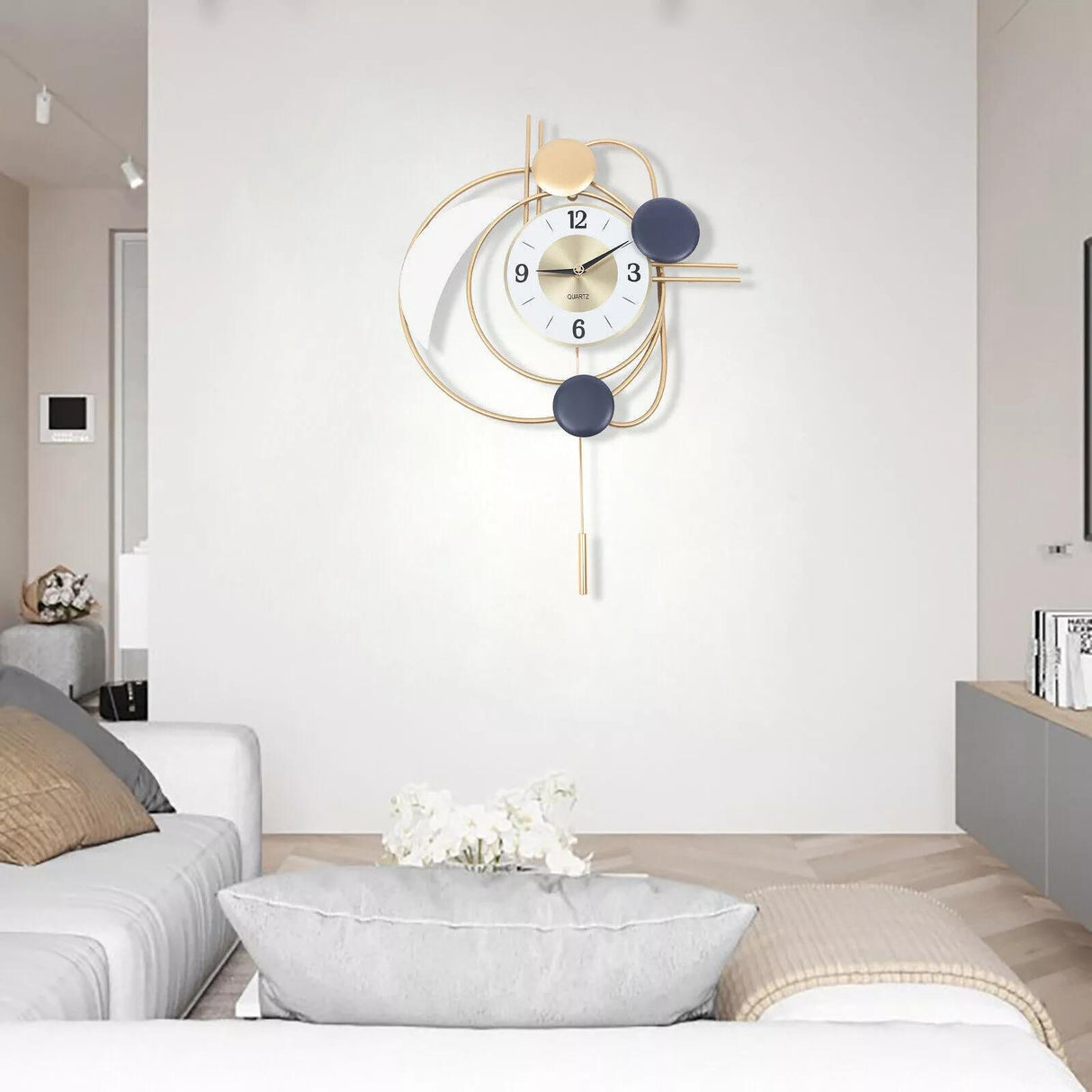 Inspired Modern Wall Clock Nordic Metal Hanging Clocks 3D Mute Design Art Decor