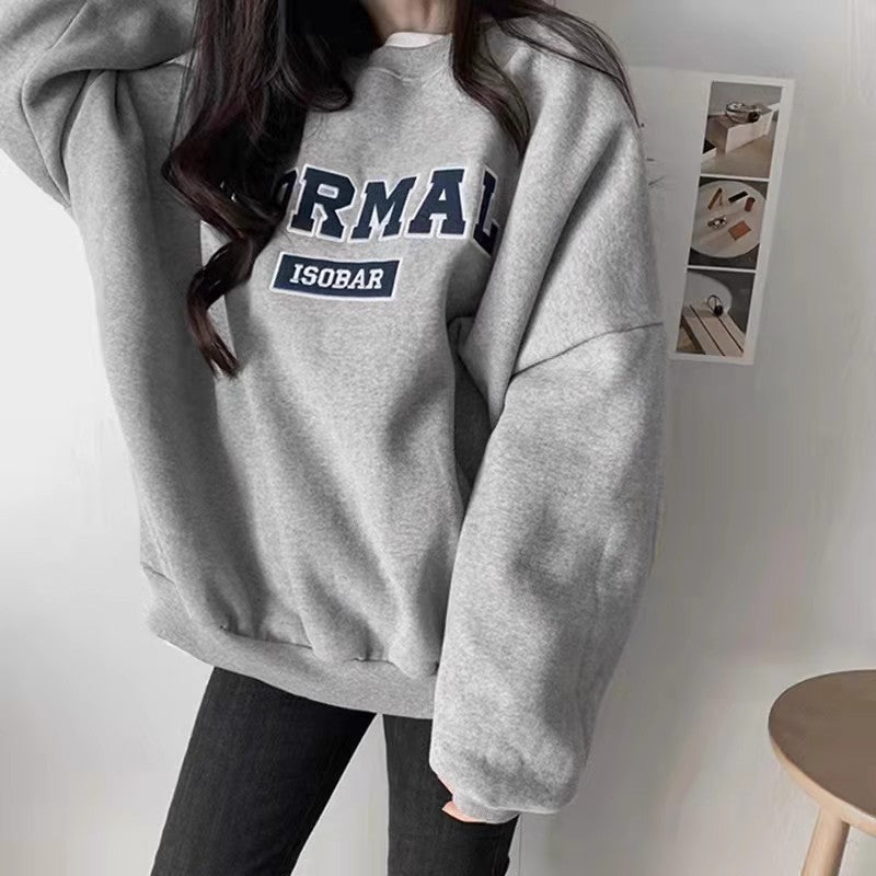 Cozy Fleece-Lined Loose Hoodie for Women