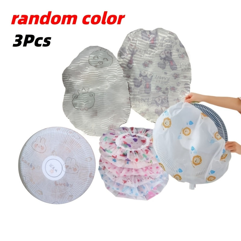 Set of 3 Electric Fan Dust Covers in Assorted Colors