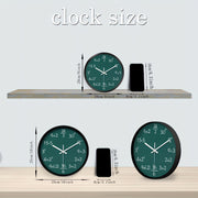 8-Inch Silent Quartz Wall Clock – Stylish Green Digital Display with Math Formulas, Quiet Sweep Movement, Battery Operated (AA Battery Not Included), Perfect for Home or Office Decor, Clock Wall Decor