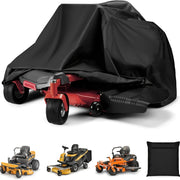 54-Inch Outdoor Lawn Mower Cover for Zero‑Turn Mowers, 600D Polyester Oxford Fabric with Straps and Storage Pocket, Black