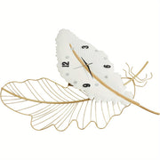 Oversized Wall Timepiece, Feather Design Wall Timepiece, Ornamental Wall Timepiece, Contemporary Home Accents, 21.65 * 30.71 Inches, Suitable for Living Room, Entryway, Workplace, Study Room, Bedroom, And More.