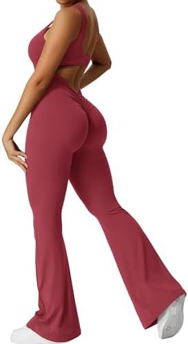 Women's Sleeveless Flare Yoga Jumpsuit