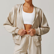 Women's Solid Casual Exercise Hoodie Sporty Pullover