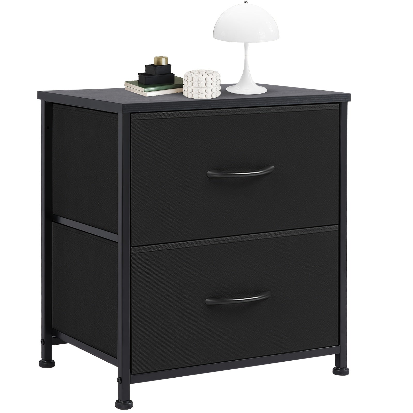 Nightstand Set Of 2, Dresser For Bedroom With 2 Drawer, Small Dresser Beside Tables, Nightstand With Removable Fabric Bins For Small Spaces, Closet, Entryway, College Dorm, 1pc/2pcs Options Available