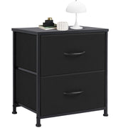 Nightstand Set Of 2, Dresser For Bedroom With 2 Drawer, Small Dresser Beside Tables, Nightstand With Removable Fabric Bins For Small Spaces, Closet, Entryway, College Dorm, 1pc/2pcs Options Available