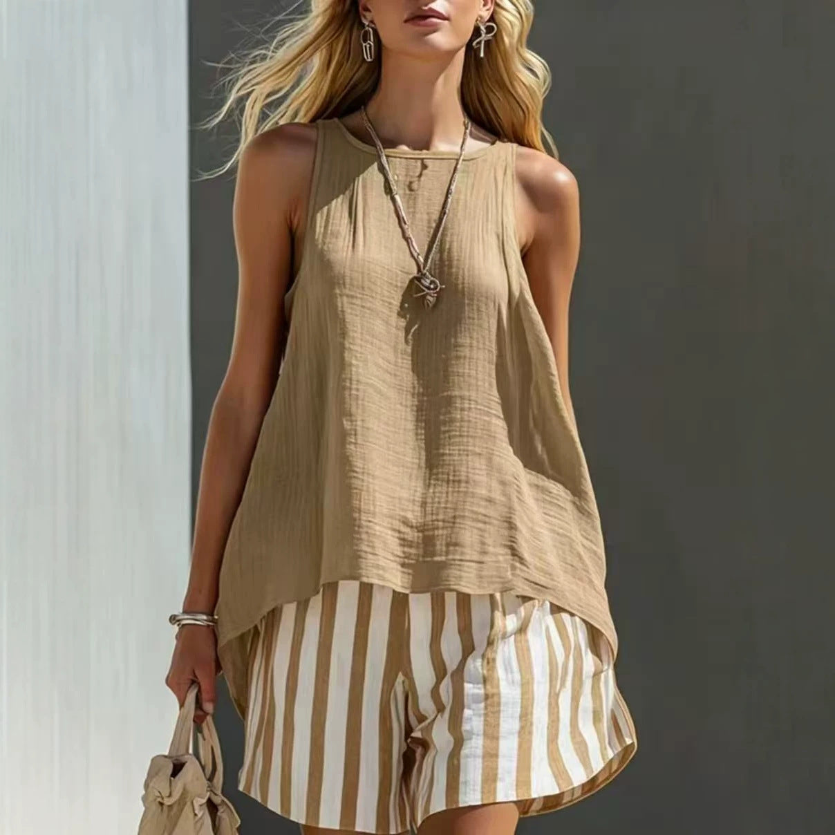Solid Color V-Neck Long-Sleeve Shirt Womens Loose-Fitting Button-Up Top