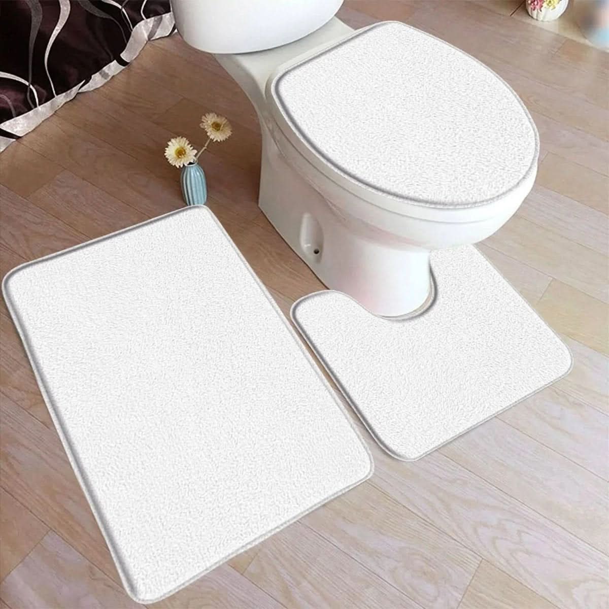 Flannel Bathroom Three Piece Set