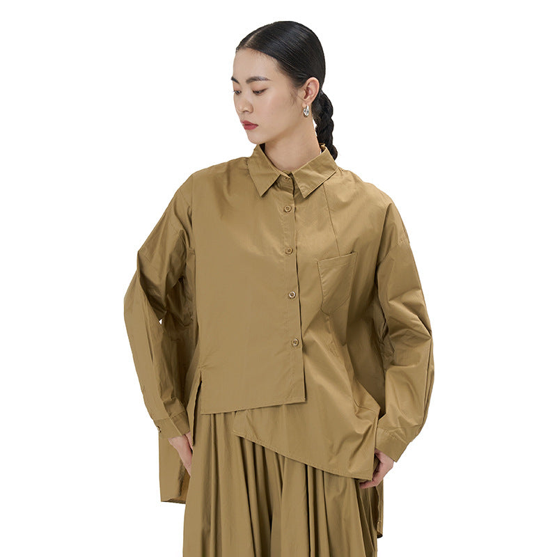 Korean-style Designer Irregular Long-sleeve Shirt