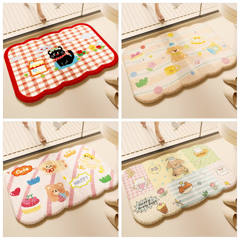Thickened Plush Water-absorbent Bathroom Floor Mat