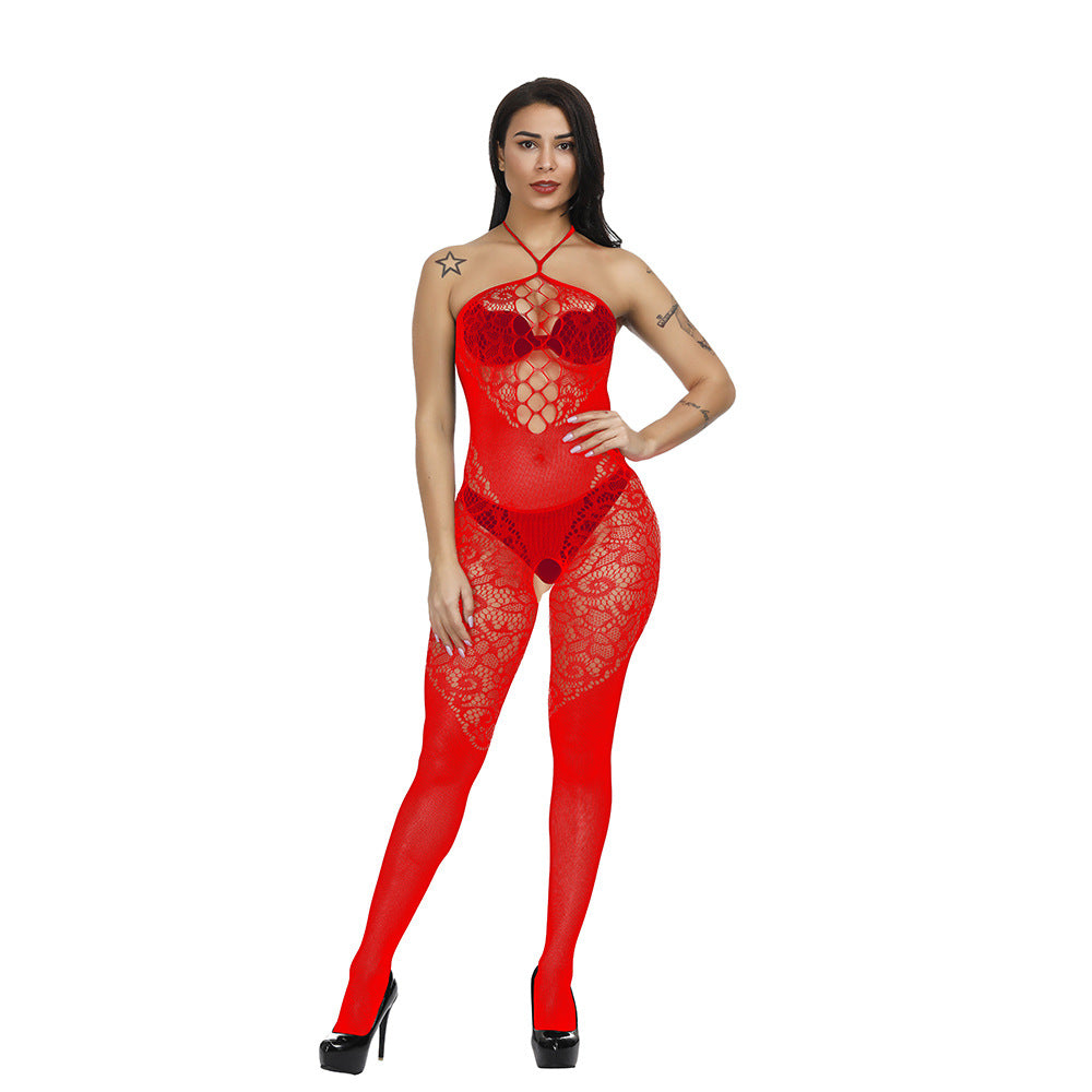 Sexy Jacquard Mesh Camisole Jumpsuit & Romper