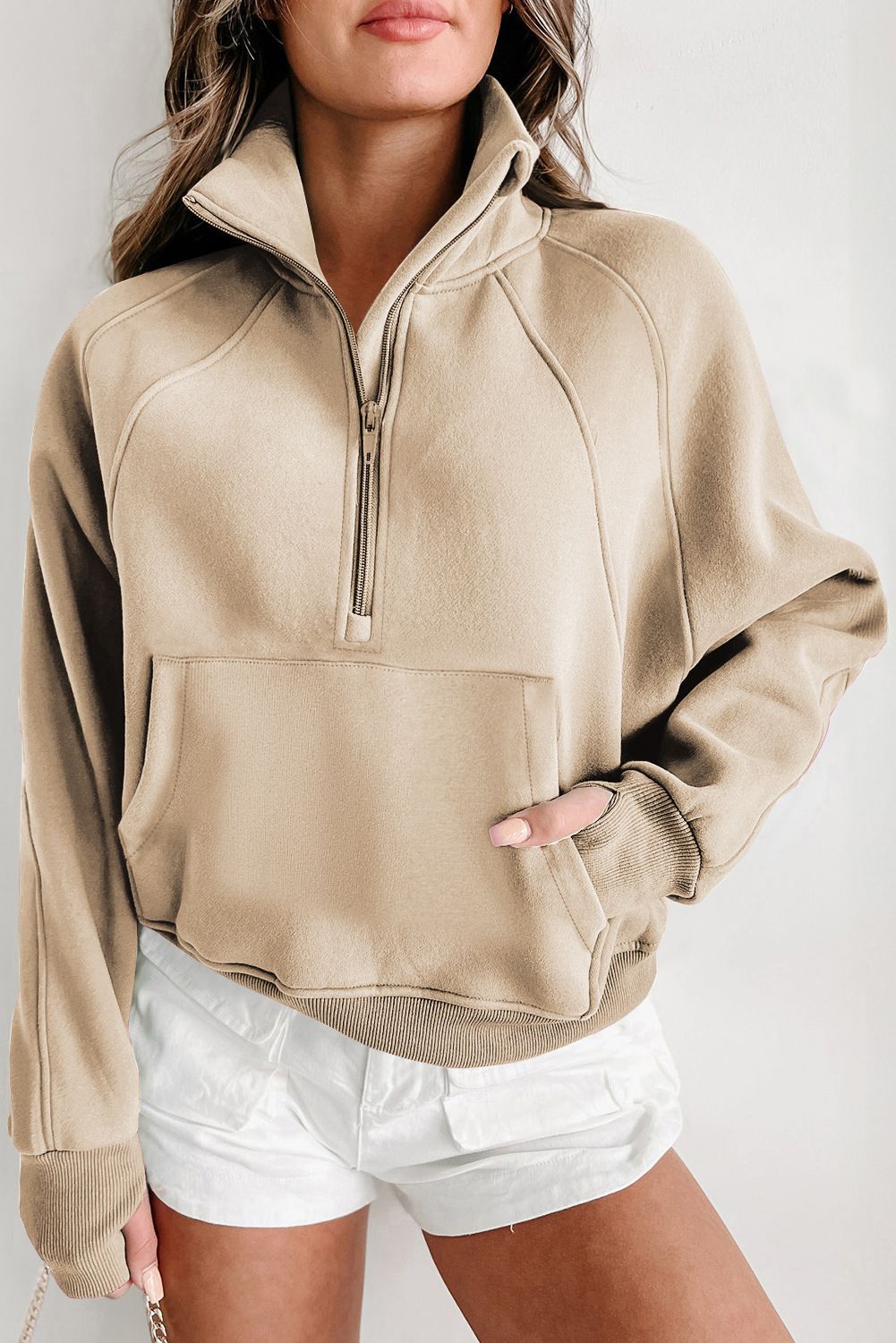 Casual Stand Collar Long Sleeve Loose Hoodie