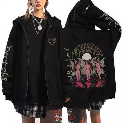 Unisex Anime Zip-Up Hoodie Cartoon Cardigan Sweater