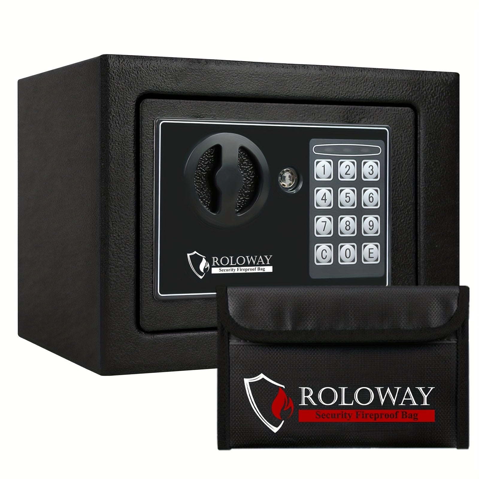 Heavy-Duty Fireproof Steel Safe with Cash Bag | Secure Home Safe Box with Keypad & Key Lock, Ideal for Storing Money, Documents, and Valuables